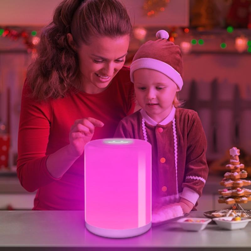 Перезаряжаемый интеллектуальный сенсорный ночник с индукционным диммером, интеллектуальная переносная лампа у кровати с возможностью регулировки яркости RGB, изменение цвета