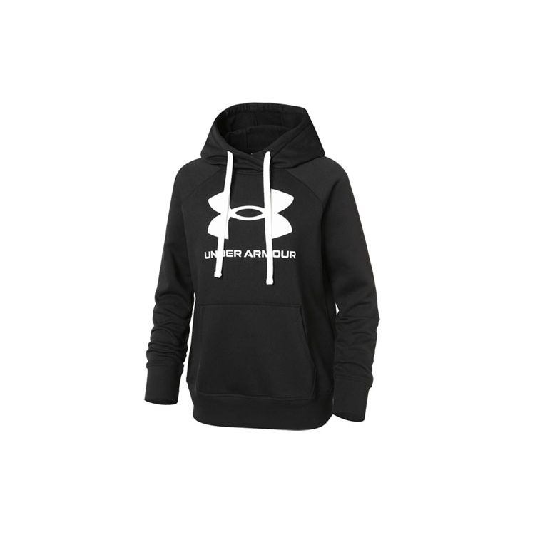 Under Armour Толстовка с капюшоном из флиса с большим логотипом, женская, черная 1356318-001