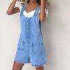 Women Spring Summer Denim Jumpsuits and Rompers Ladies Adjustable Jeans Short Bodysuits Casual Pockets Playsuits