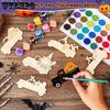 32pcs Halloween Wooden Craft Set - Unpainted Pumpkin & Truck Cutouts for DIY Art, Carved Tags & Hanging Decorations