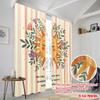 2pcs 2D Flat Printing Curtain Cute Sun Flower Polyester Without Electricity Family Party Use for General Festive and Winter