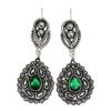 925 Silver Sterling Earring Jewelry Gemstone Handmade Emerald