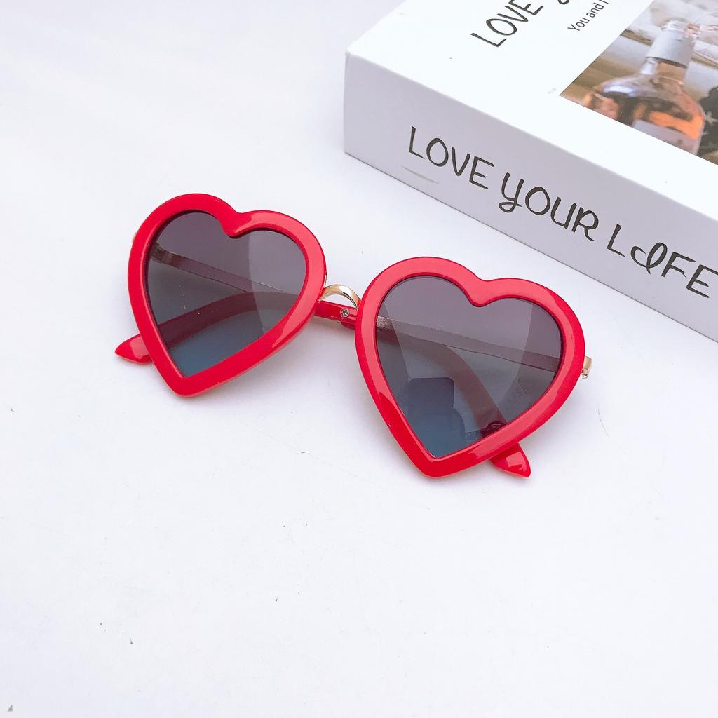 Children'S Love Sunglasses Trendy Boys And Girls Cute Colorful Sunglasses Peach Heart Sunglasses