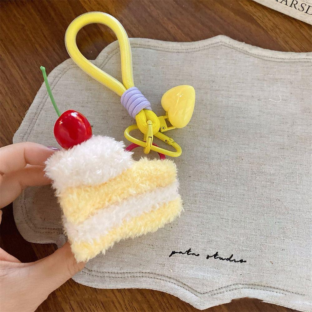 Burger Cake Plush Pendant Sandwich Bag Keyring Portable Funny Simulation Food Keychain Boys/Girls