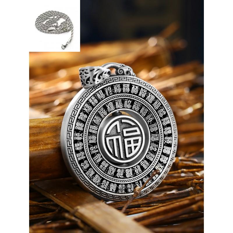Rotating Peace Knot Pendant Necklace Men Women Vintage Style Copper Crystal Charm Jewelry With Chain Options