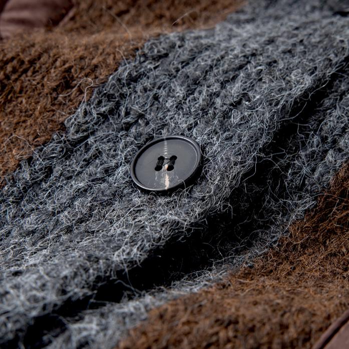 Dimanaf 2024 Зимние женские свитера Джинсовые пэчворк Ватные пуговицы Пальто Вязаная куртка Поддельный двухсекционный свободный свитер