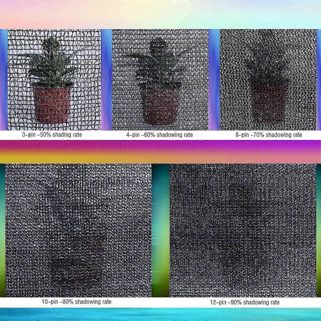 50% Sun Protection Netting, Windproof Veils with Heavy Duty Mesh Shade Eyelets Block UV Rays Plants Black (2mx4m/6.6ftx13.1ft)