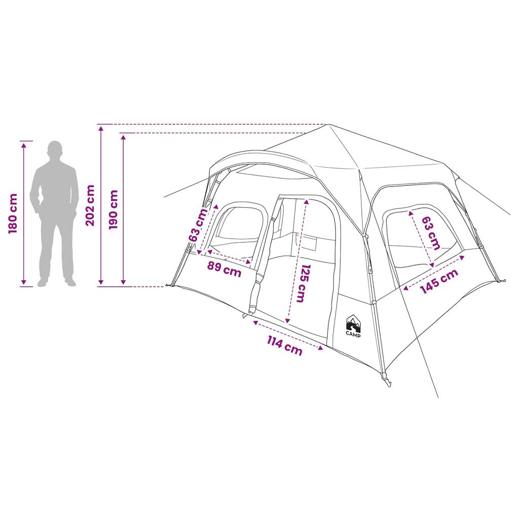Instant Tent Gray and Orange 340 x 280 x 190 cm
