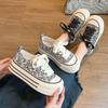 Platform Canvas Shoes Women's 2025 Summer New Muffin Bottom New National Style Embroidery Double-soled Single Shoes Casual Board Shoes Tide