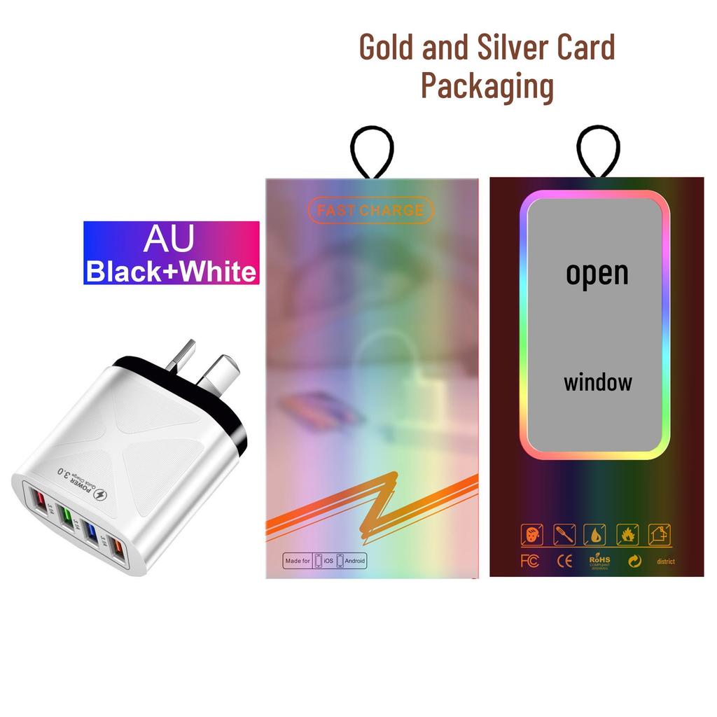 New Multi-Port Travel Charger 4 USB 5V/2.4A, Fast Charging with AU/EU/UK/US Plugs