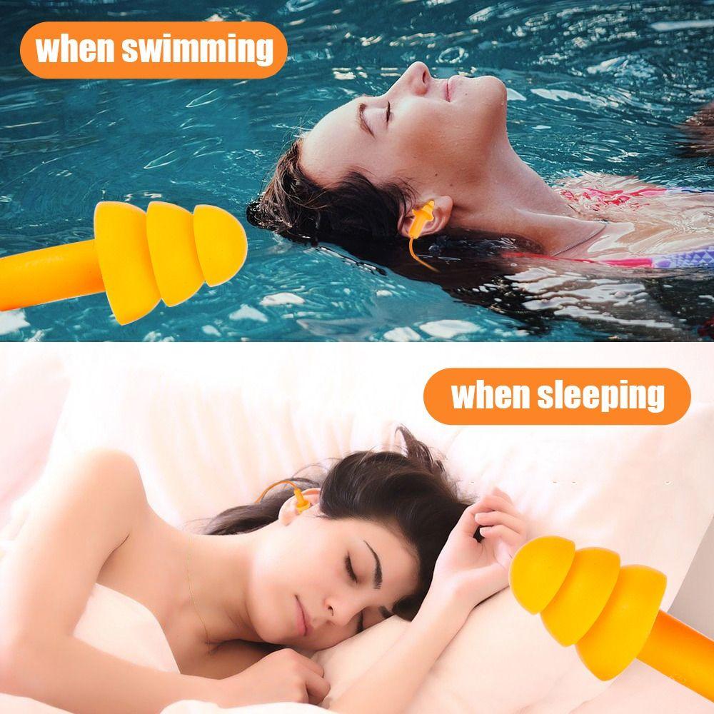 Surf Swimming Accessories Sports Silicone Ear Plugs Nasal Clip Earplugs with Rope Swim Ear Plugs