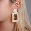 Women Hollow Rectangle Geometric Dangle Ear Stud Earrings Statement Jewelry