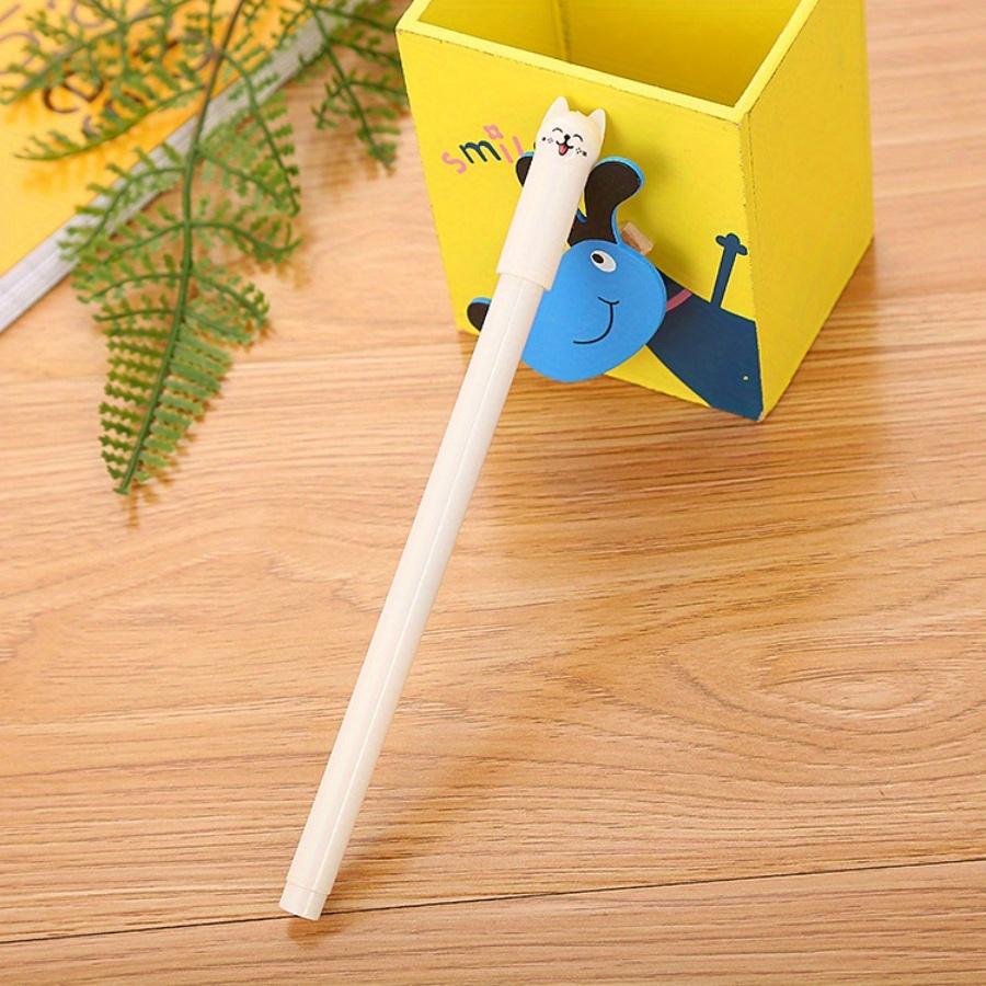 School Season 10pcs 0.5mm Creative Stationery Pen Cap Cat Gel Pen Cute Cartoon Tail Cat Learning Office Water-based Pen Signature Pen