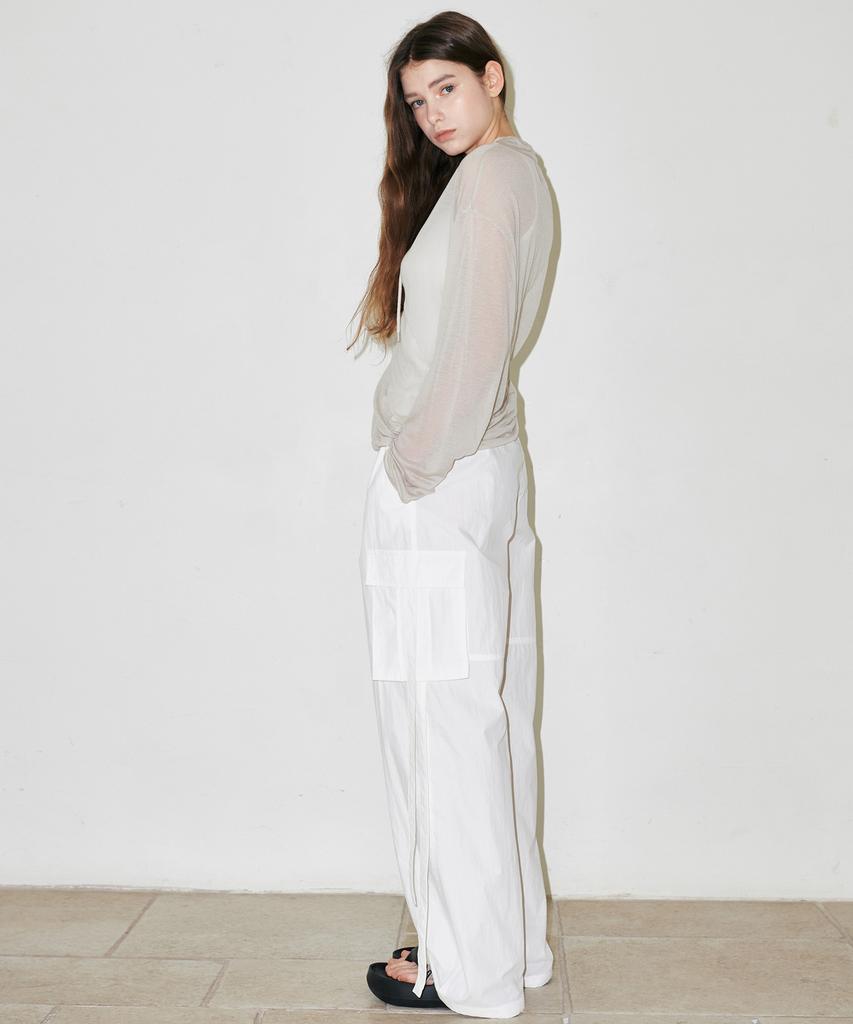 SLLOW GARMENTS Parachute Cargo Pants - White