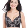 Plus Size Women's Underwire Minimizer Bra with Adjustable Five-Row Buckle for Support