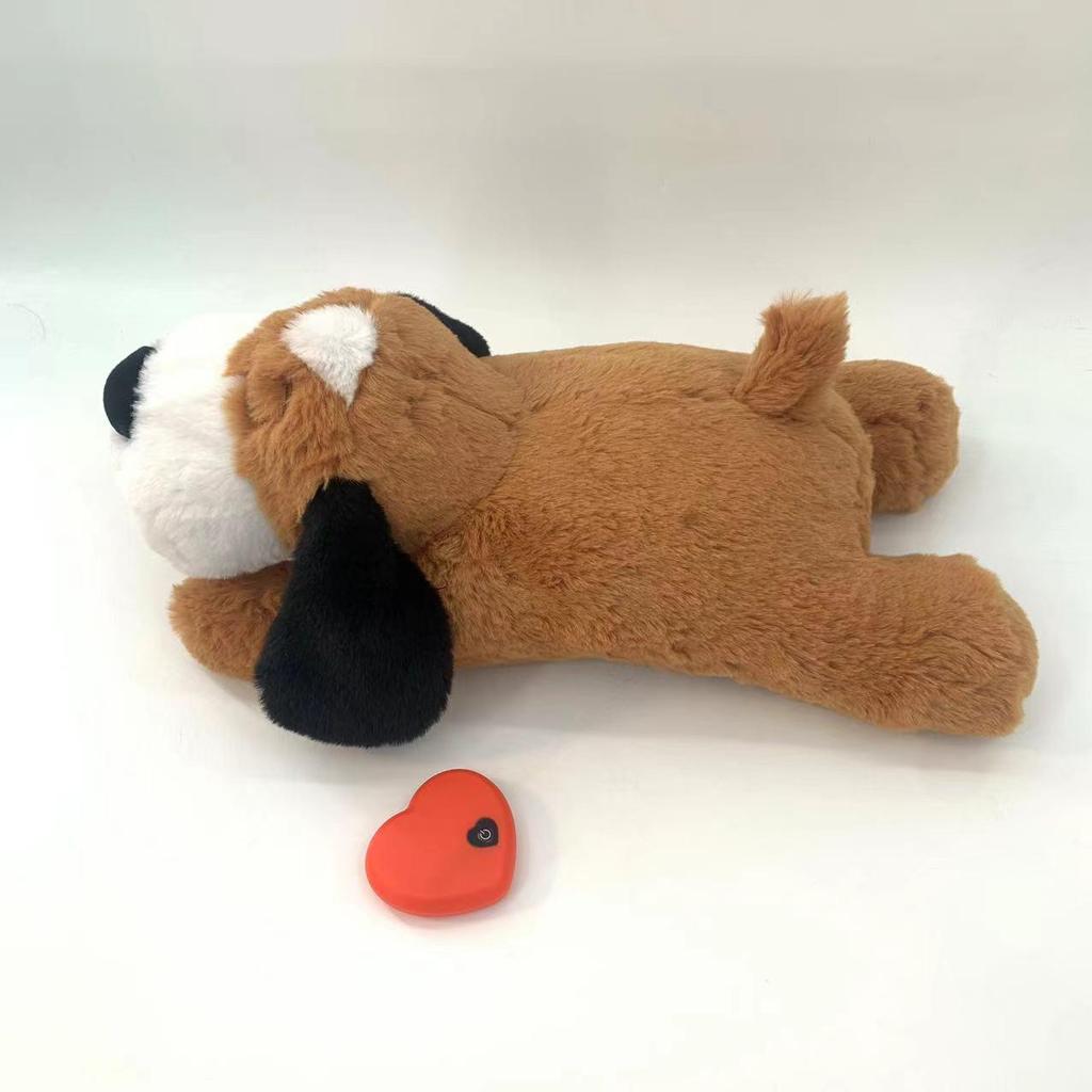 Плюшевый компаньон с сердцебиением для питомцев при тревоге - Успокаивающая интерактивная игрушка для собак и кошек (Вакуумная упаковка)