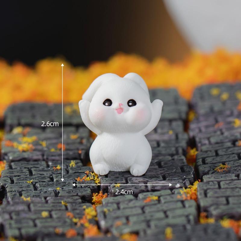 Mid-Autumn Festival Jade Rabbit Mooncakes Cute Animal Figurines Decorative Accessories, Resin Handicrafts and Small Ornaments