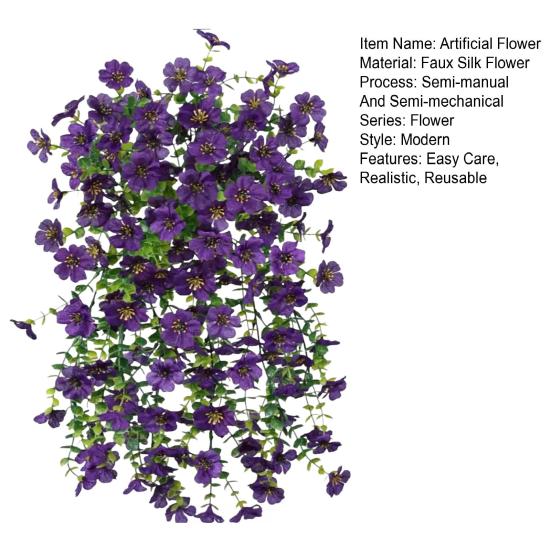 1/4 шт. Подвесной искусственный цветок фиалки, Устойчивый к УФ-лучам, Искусственный шелковый цветок