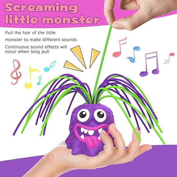 Funny Hair Pulling Fidget Screaming Monster Toys Anti Worry Venting Novelty Toy Different Screams Made by Hair Pulling