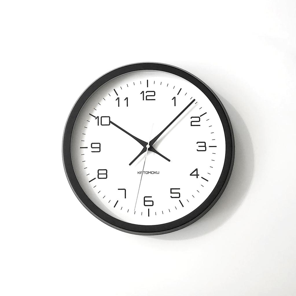 KATOMOKU Muku Clock 11 Black Wall Clock with Continuous Second Diameter km-94BK Hand, 30.6cm (quartz Clock)