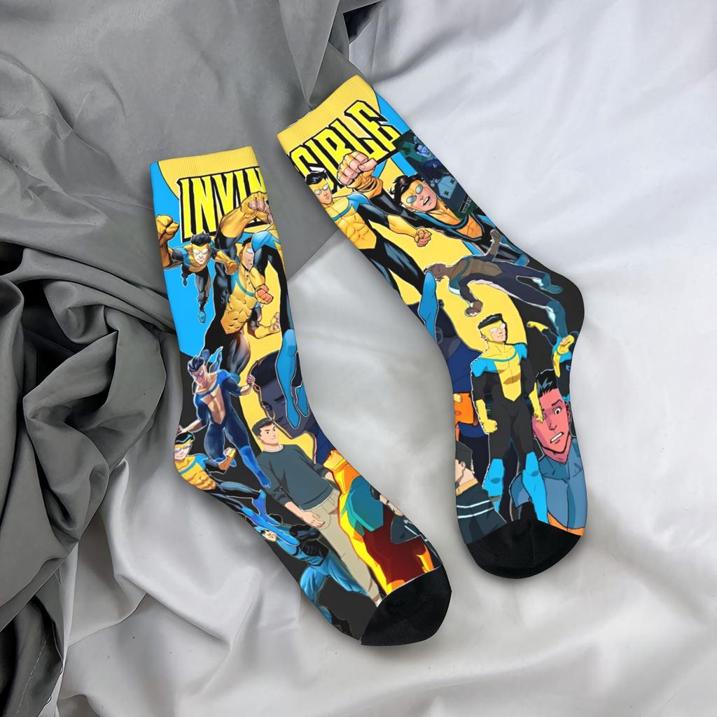 Взрослые Мужские Носки Аллен Инопланетянин Непобедимый Аниме Чулки Осень Смешные Теплые Мягкие Носки с Принтом Альпинистские Нескользящие Носки