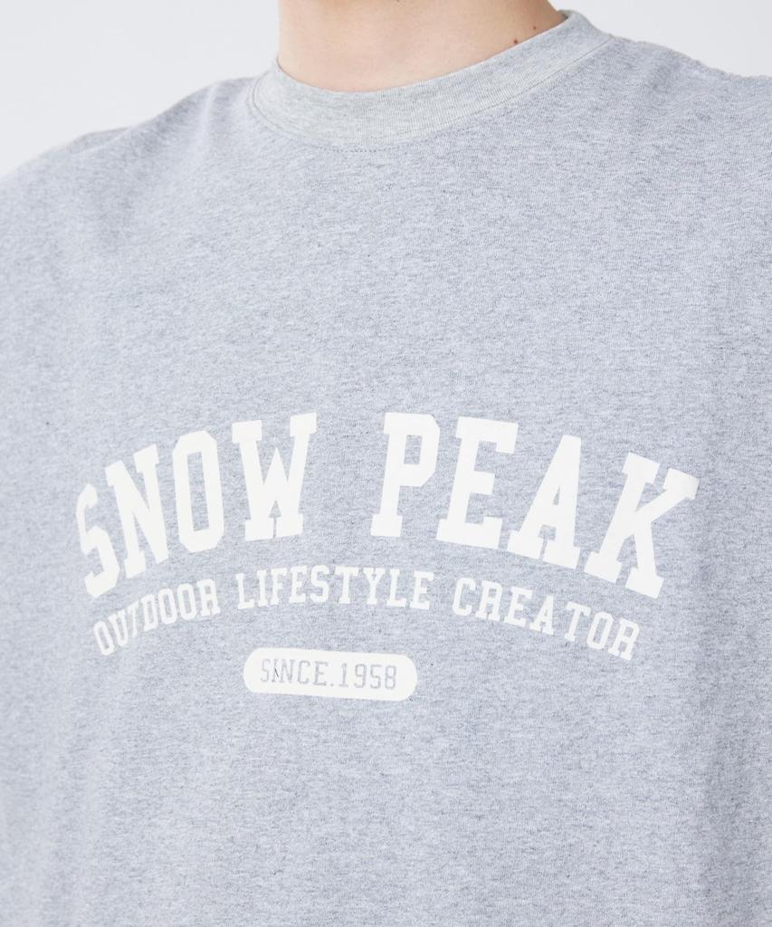 Varsity Logo Long Sleeve for Men and M [Snow Peak] T-Shirt TS-26SU002 Long-sleeved T-shirt Women, M.GREY