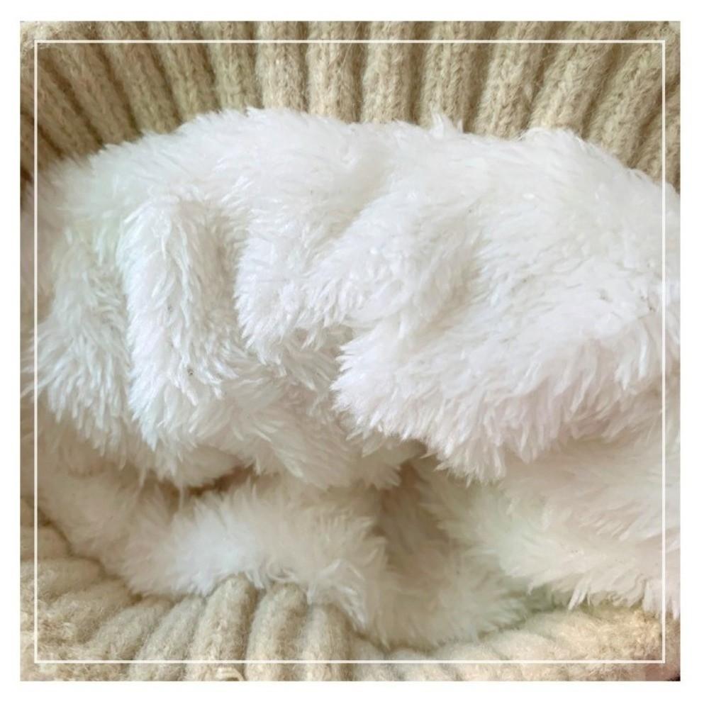Fashion Keep Warm Pompom Hat Thickened Solid Color Ear Protection Cap Windproof Cold Proof Knitted Hat Autumn Winter
