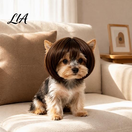 Pet Grooming Decorative Wigs Funny Dog Wig for Small Medium Large Dogs, Adjustable Cat Hair Pieces Costume with Elastic Band Cosplay, Halloween,