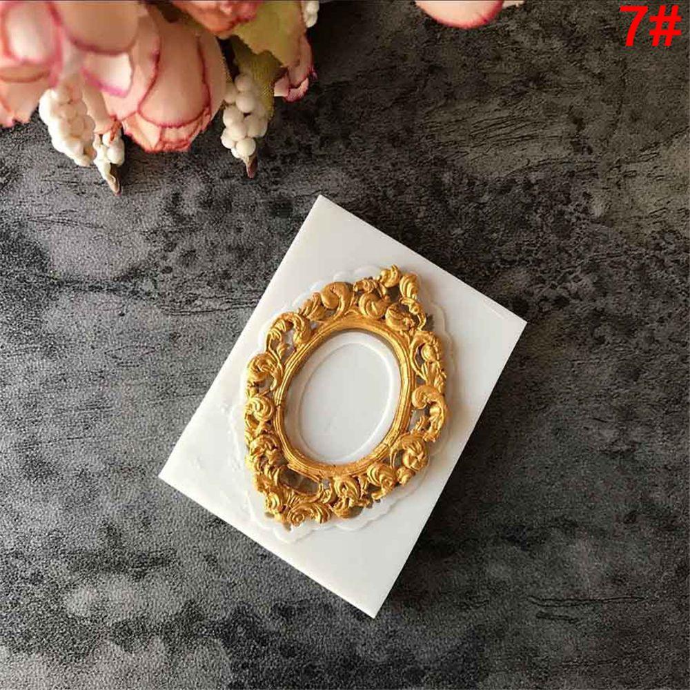 Украшение для выпечки Шоколад Античная зеркальная рама Силиконовая форма Бордюр Тиснение Мастика Форма для торта