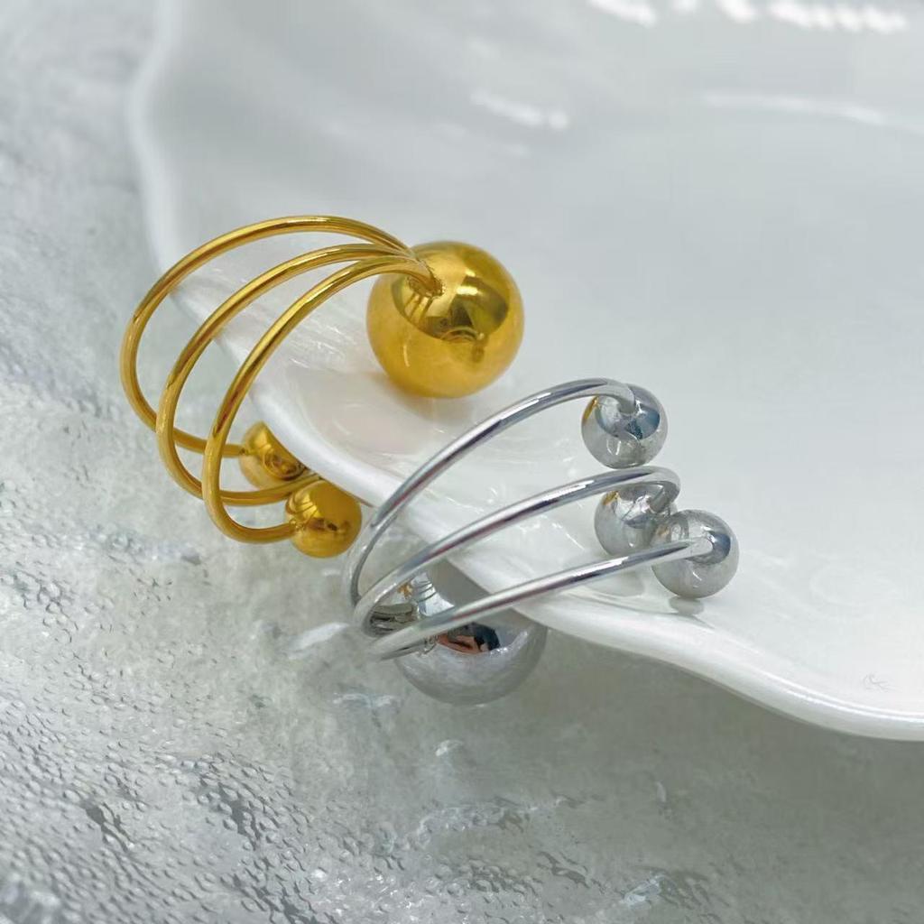 Корейское кольцо-сфера из нержавеющей стали 18K, универсальное, для женского темперамента, Дондэмун.