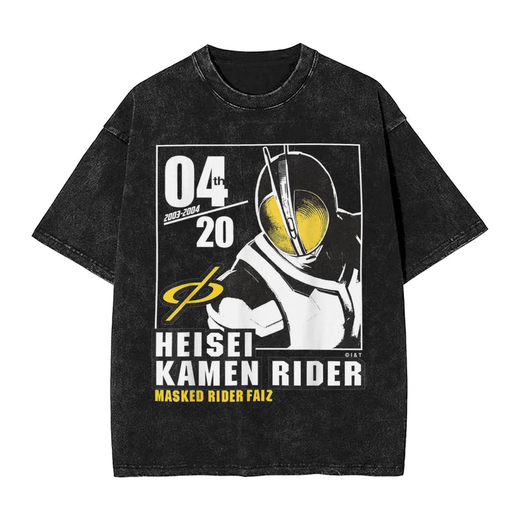 Kamen Rider Comic Cover Washed T Shirts Streetwear Hip Hop Vintage TShirt Tee Shirt for Men Women 100 Cotton Street Graphic