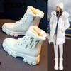 Order A Size Up Martin Boots Women's Shoes Wild Plus Velvet Autumn and Winter Snow Cotton Shoes Thick-soled Short Boots