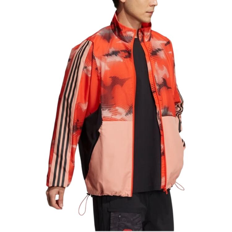 Adidas Мужская куртка Newblock с цветочным узором Верхняя одежда Оранжево-Желтый H40237