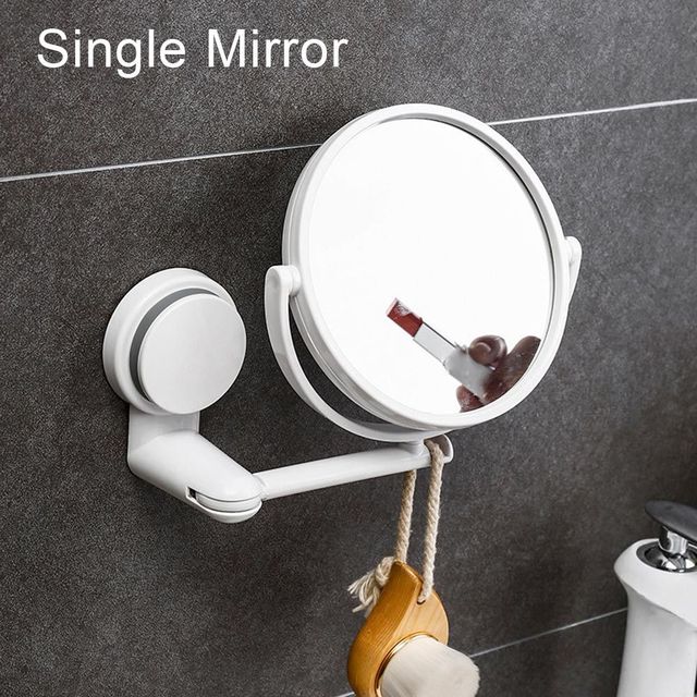 Black Portable 360 Trifold Mirror with Height Adjustable Telescoping Hooks Ideal for Self Hair Cutting Makeup Essential Fordable