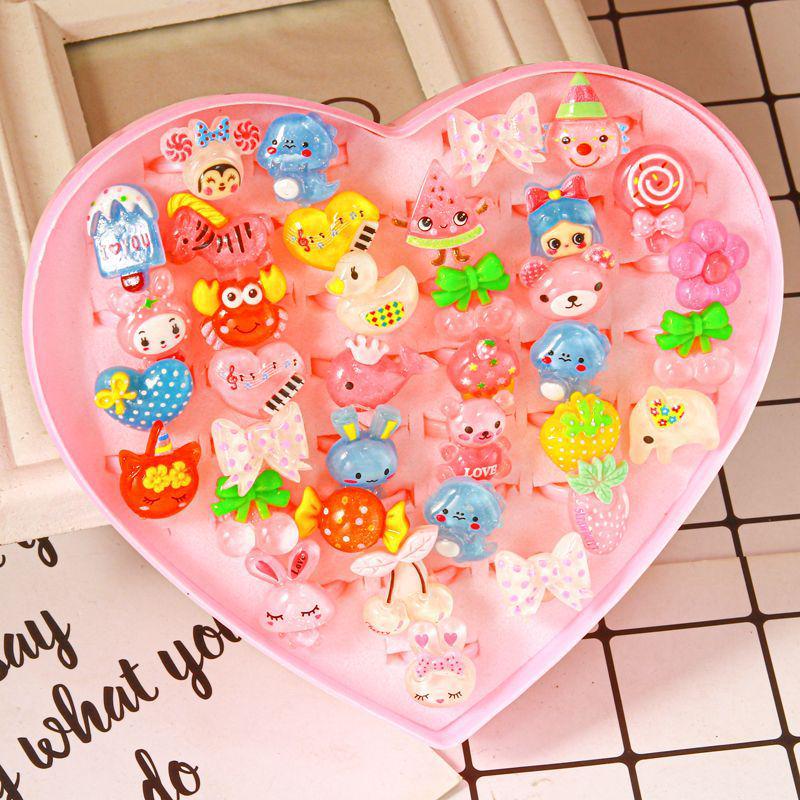 Кольца с кристаллами в виде принцессы из мультфильма для девочек-малышей - детский ювелирный подарок