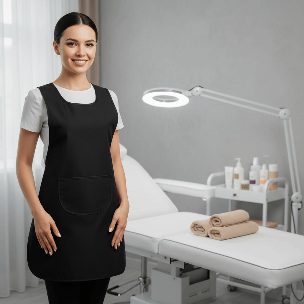 Professional Salon Hairstylist Apron Black Barber Hair Uniform Haircuts Cloth Wrap  Nail Salon