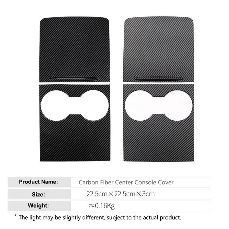 Ультратонкая крышка центральной консоли для Tesla Model Y 3 2023, глянцевая отделка центральной панели управления из углеродного волокна, внутренняя отделка