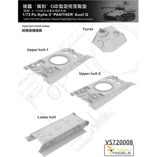 Vespid Model 1/72 German Panzer V Panther Ausf. G/FG1250 Infrared Night Vision Scope Plastic Model Kit VPM720008