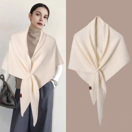 Women Knitted Shawl Wrap Striped Print Cardigan Cape Wool Cashmere Scarf Comfortable Ladies Accessory