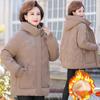 Winter Outwear with Large Size Middle-aged Women's Cotton Coat with Cotton-padded Fleece Clothes