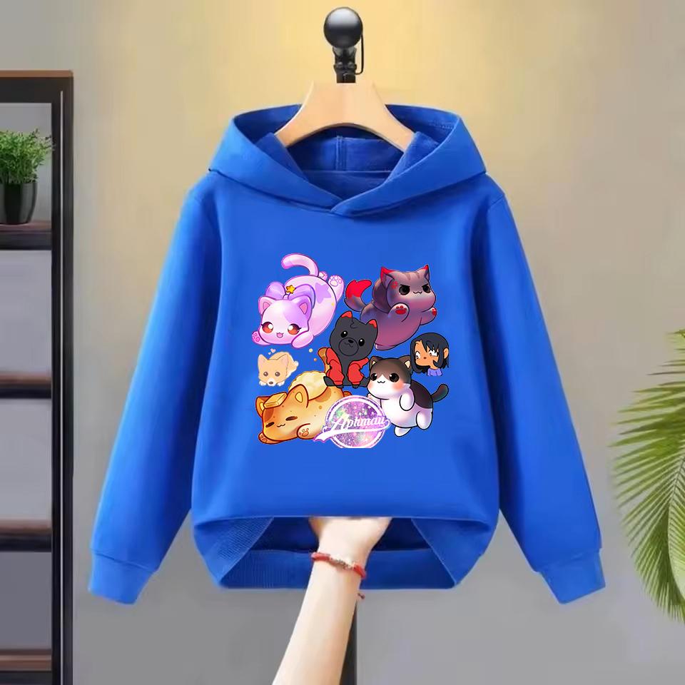 Boys Girls Coat Autumn Graphic Hoodies Children Hooded Sweatshirt Kawaii Pullover Winter Warm Hoodie