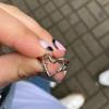 Панк-полое кольцо в форме сердца с любовью для женщин и девочек, свадебные украшения, подарок для вечеринки