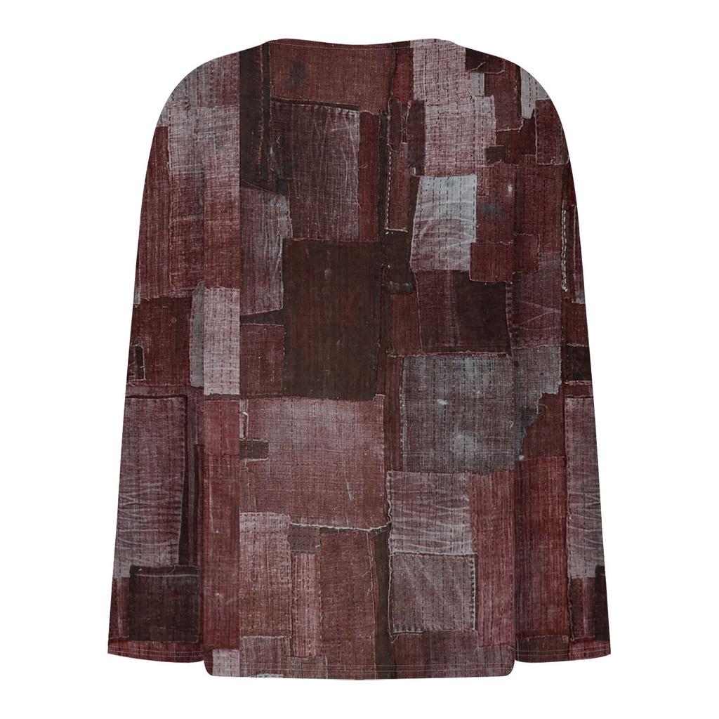 Women's T Shirt Tee Button Floral Print Long Sleeve Daily Weekend Fashion Basic V-Neck Regular Top