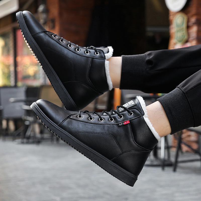 Fashion Winter Snow Boots Super Warm Size 35~48 Genuine Natural Leather Handmade Men Winter Shoes  jki9