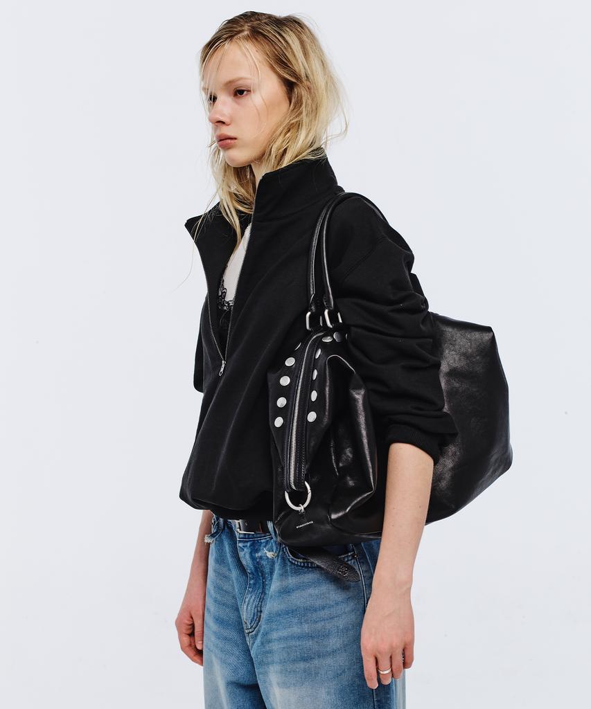 Margesherwood Dumpling Stud_Black Washed Nappa