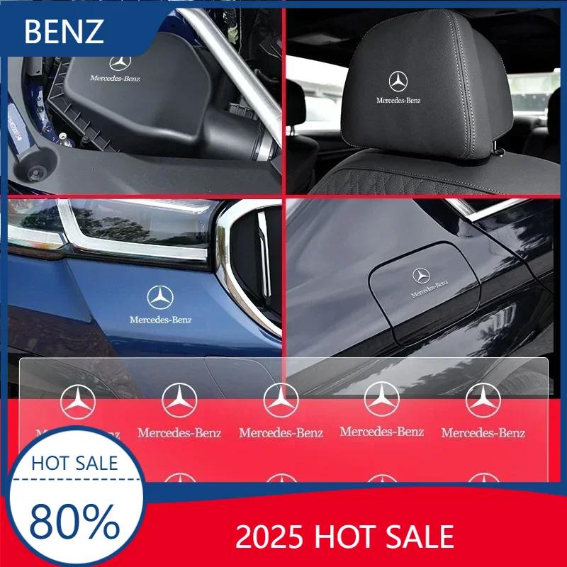 FBK3 Car For Mercedes Benz AMG Car Front Seat Headrests Badge Decal Car Side Window Stickers for Mercedes Benz AMG W204 W205 W212 W21