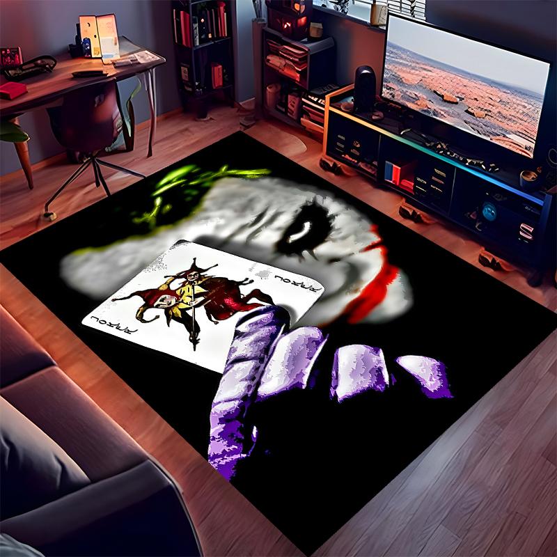 1pc Joker character Print Area Rug - Soft, Washable Non-Slip Indoor Mat for Office Chairs, Living Room, Home Office Decorative Rug