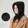 1 шт. однотонный вязаный капюшон с интегрированным шарфом-шапкой для улицы