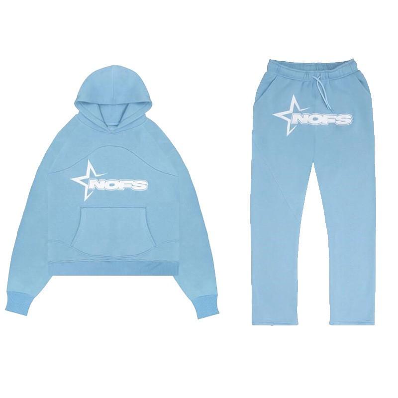 American Streetwear Hoodie Set Men Women Hip Hop Loose Fit Pullover Sweatshirt Pants