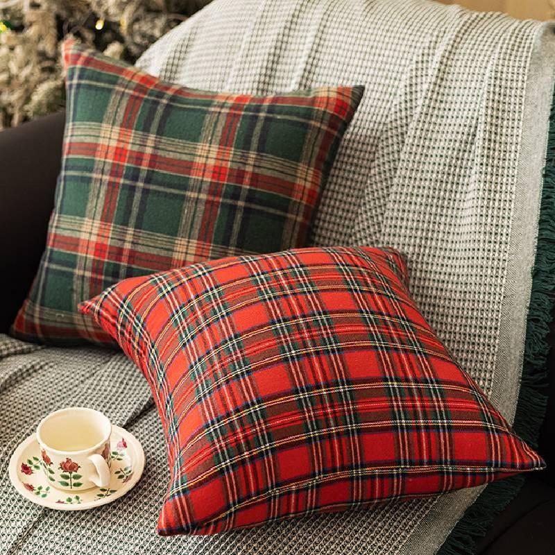 Рождественские клетчатые наволочки Чехол для подушки Кровать Диван Накидка Чехол для подушки Молния